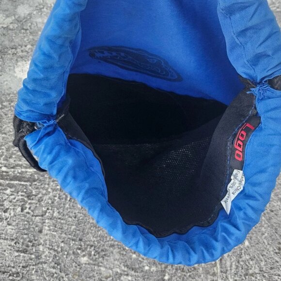 Logo Beach Backpack Bag Alligator Drawstring Bag Sport Gym Bag Black/Blue - Picture 9 of 10